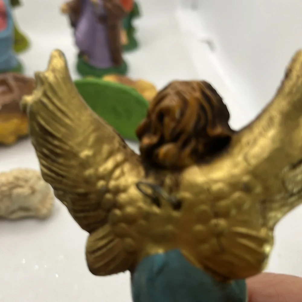 Vintage Italy Nativity Set 12 Piece chalkware holiday baby Jesus manger Christma